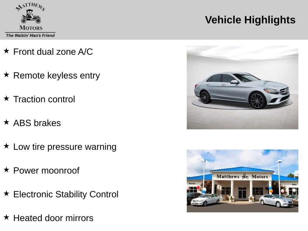 2021 Mercedes-Benz C 300 C 300 w/Premium& Parking Assist Package