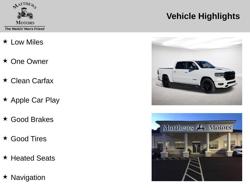 2022 RAM 1500 Laramie 4x4 Crew Cab Night Edition w/ Nav & Panor