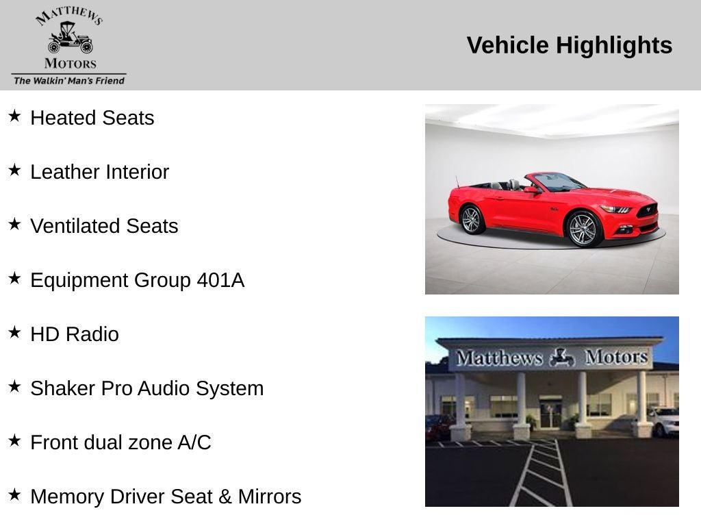 2015 Ford Mustang GT Premium Convertible