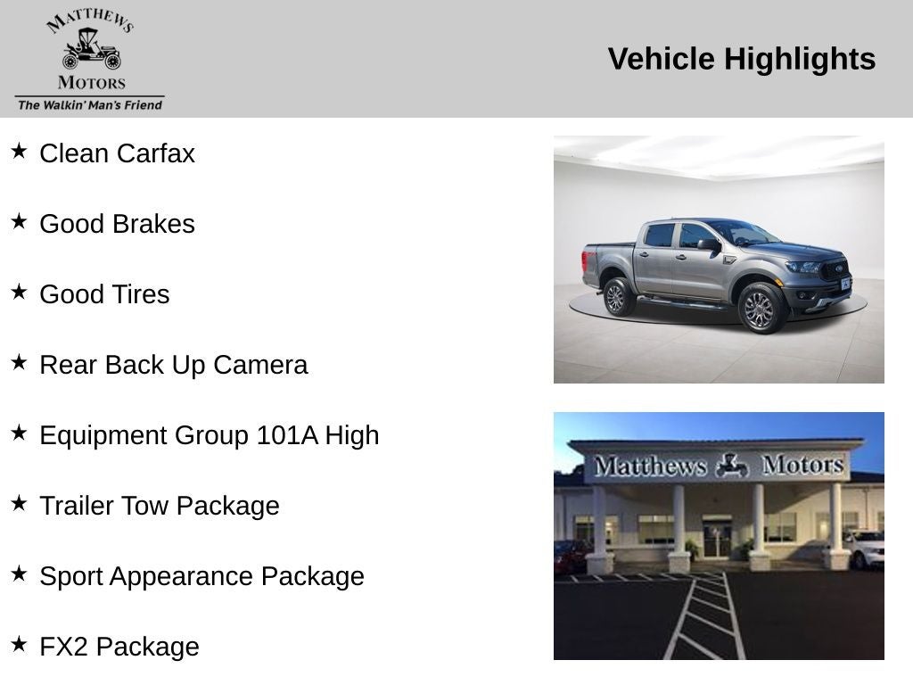 2021 Ford Ranger XLT 2WD SuperCrew FX2 & Sport Appearance Pkg.