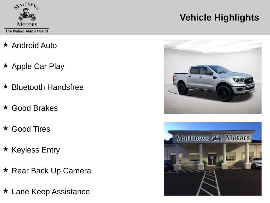 2019 Ford Ranger XLT SuperCrew 4x4 w/ FX4 Pkg.