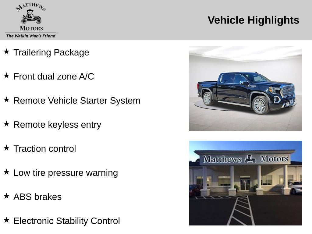 2019 GMC Sierra 1500 Denali Ultimate 4wd Crew Cab w/ Driver Alert II &