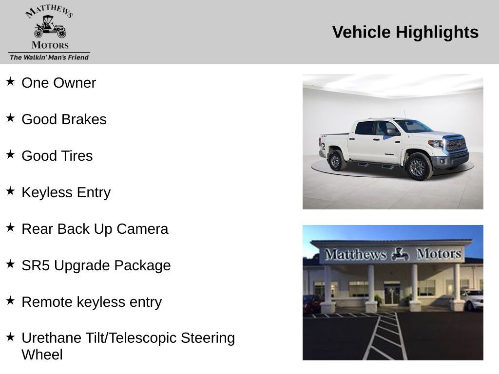 2019 Toyota Tundra SR5 4WD Crew Max w/ XSP Pkg. CrewMax