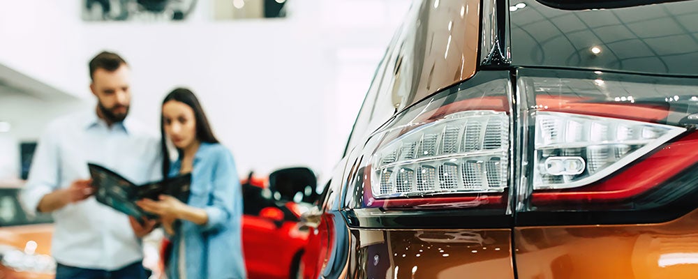 A couple shopping for a vehicle